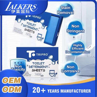 OEM Septic Safe Toilet Cleaning Sheets Menghilangkan Bau Toilet Cleaner Sheets