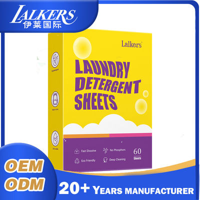 Harga bagus OEM ODM Lalkers Deterjen Laundry Sheets Formula tanpa cairan Biodegradable on line