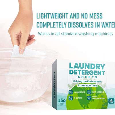 Lembar/Streep Biodegradable Super Condensed Laundry Detergent yang ramah lingkungan