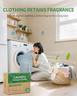 Lembaran Deterjen Cuci Pakaian Biodegradable 11*14cm 2.8-3g/lembar dengan 50% Bahan Aktif untuk Pembersihan Mendalam