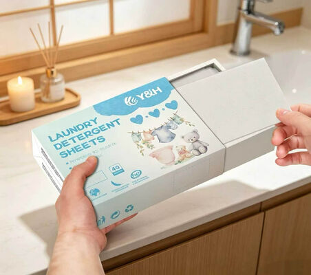 Lembar deterjen cuci yang ramah lingkungan dengan penghapusan noda yang unggul untuk pakaian yang kotor berat dalam ukuran 11 * 14cm