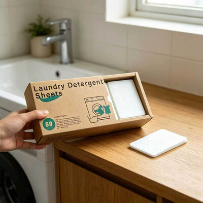 Air dingin kompatibel cepat larut ramah lingkungan Laundry detergent sheet untuk noda yang keras