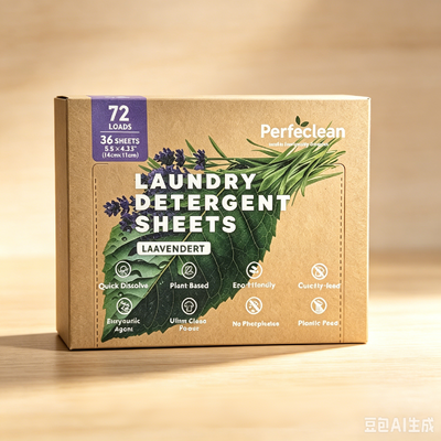 Lembar deterjen cuci yang ramah lingkungan dengan aroma yang dapat disesuaikan untuk menghilangkan noda yang mendalam