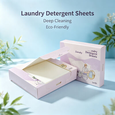 Lembar deterjen cuci yang ramah lingkungan dengan pembersih yang kuat dan aroma yang dapat disesuaikan