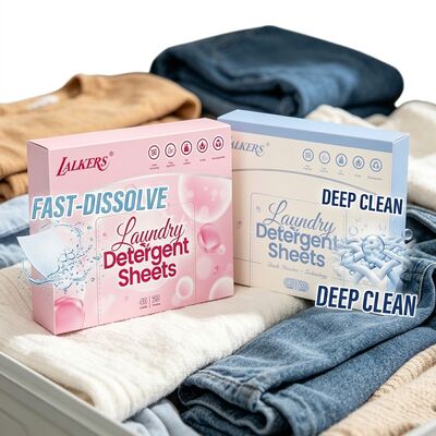 Harga bagus Kemasan nol limbah 100% formula berbasis tumbuhan yang telah diukur sebelumnya Lembar deterjen cuci Eco strip cuci on line