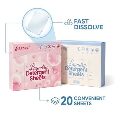100% Strip Laundry Ekologi Berbasis Tanaman dengan Kemasan Zero Limbah dan Lembar Laundry Biodegradable yang Diukur Sebelumnya