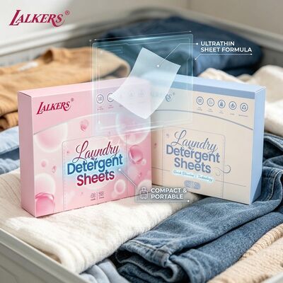 Lembar deterjen cuci cepat larut yang efisien dengan nano surfactant terkonsentrasi untuk mesin HE