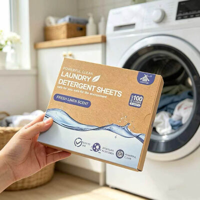 Harga bagus Bahan aktif permukaan berbasis tumbuhan Lembar deterjen cuci 12x6cm per strip dengan bahan aktif di atas 55% on line