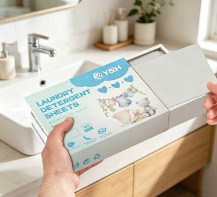Bahan aktif permukaan berbasis tumbuhan Lembar deterjen cuci semua mesin kompatibel dengan formula pekat