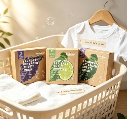 Kekuatan komersial bebas kekejaman Eco Formula Laundry detergent sheet untuk noda yang keras