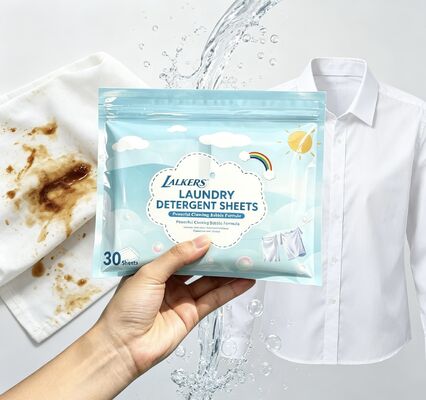 Perjalanan ramah tanpa kebocoran Compact Commercial Laundry Sheets dengan Surfactant Berbasis Tumbuhan