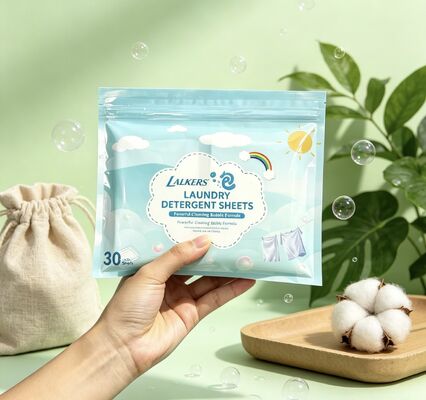 Lembar deterjen cuci yang ramah lingkungan dengan aroma yang dapat disesuaikan untuk menghilangkan noda yang mendalam